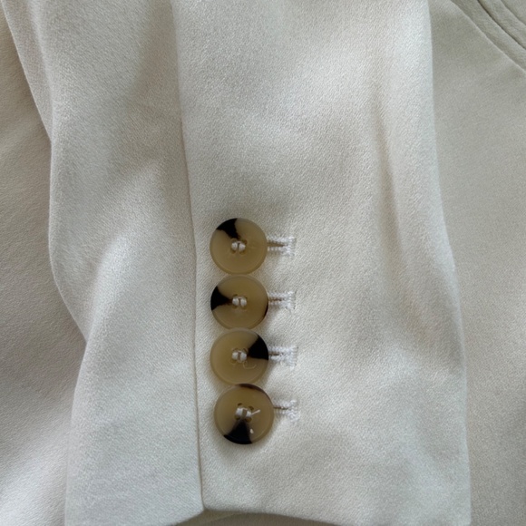 Ivory Helmut Lang Asymmetrical Draped Dress and Matching Jacket - Picture 15 of 16